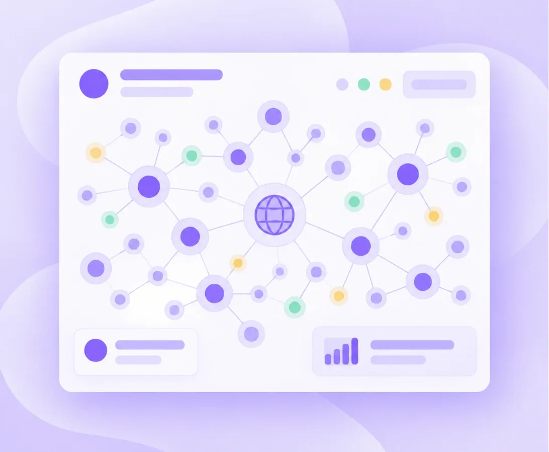Illustration of a large organisation-wide network of connected people
