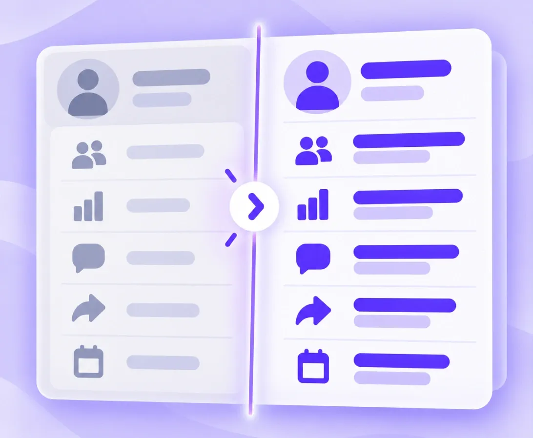 Illustration of a side-by-side comparison card