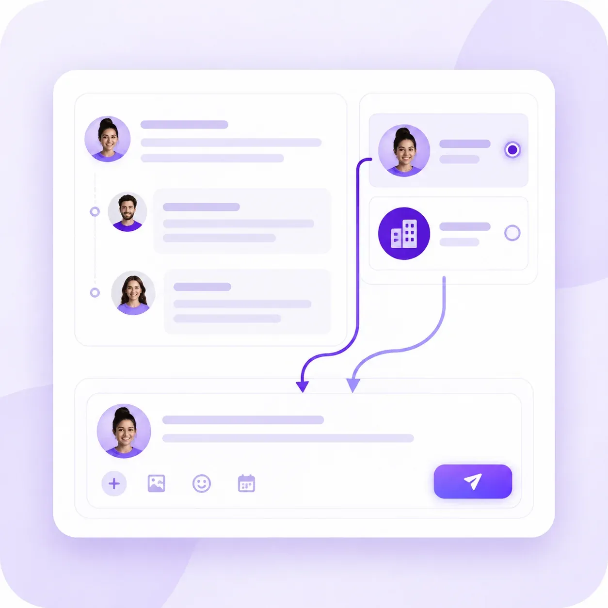Choosing a personal profile or company page to reply to a comment