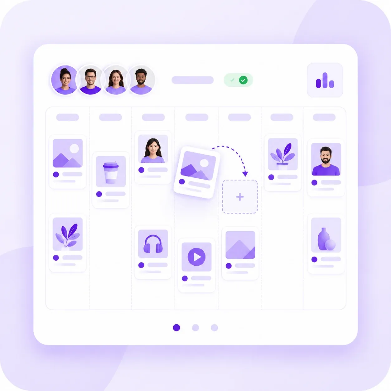 Drag and drop calendar of scheduled LinkedIn posts