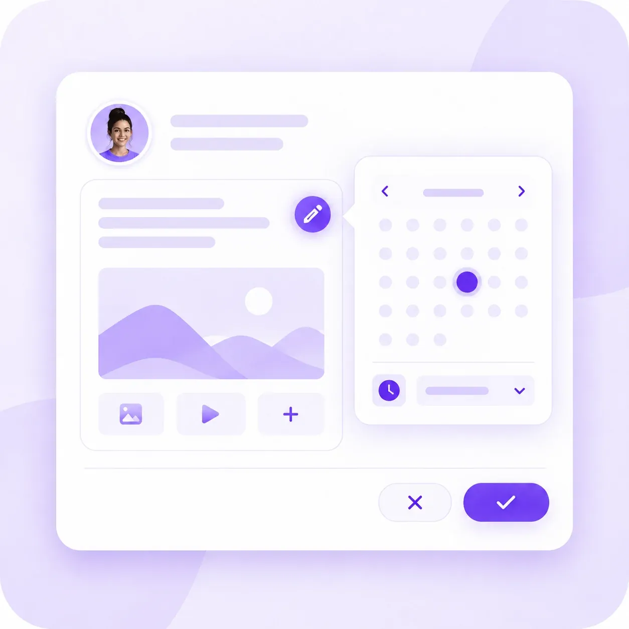 Scheduled post with editing and rescheduling controls