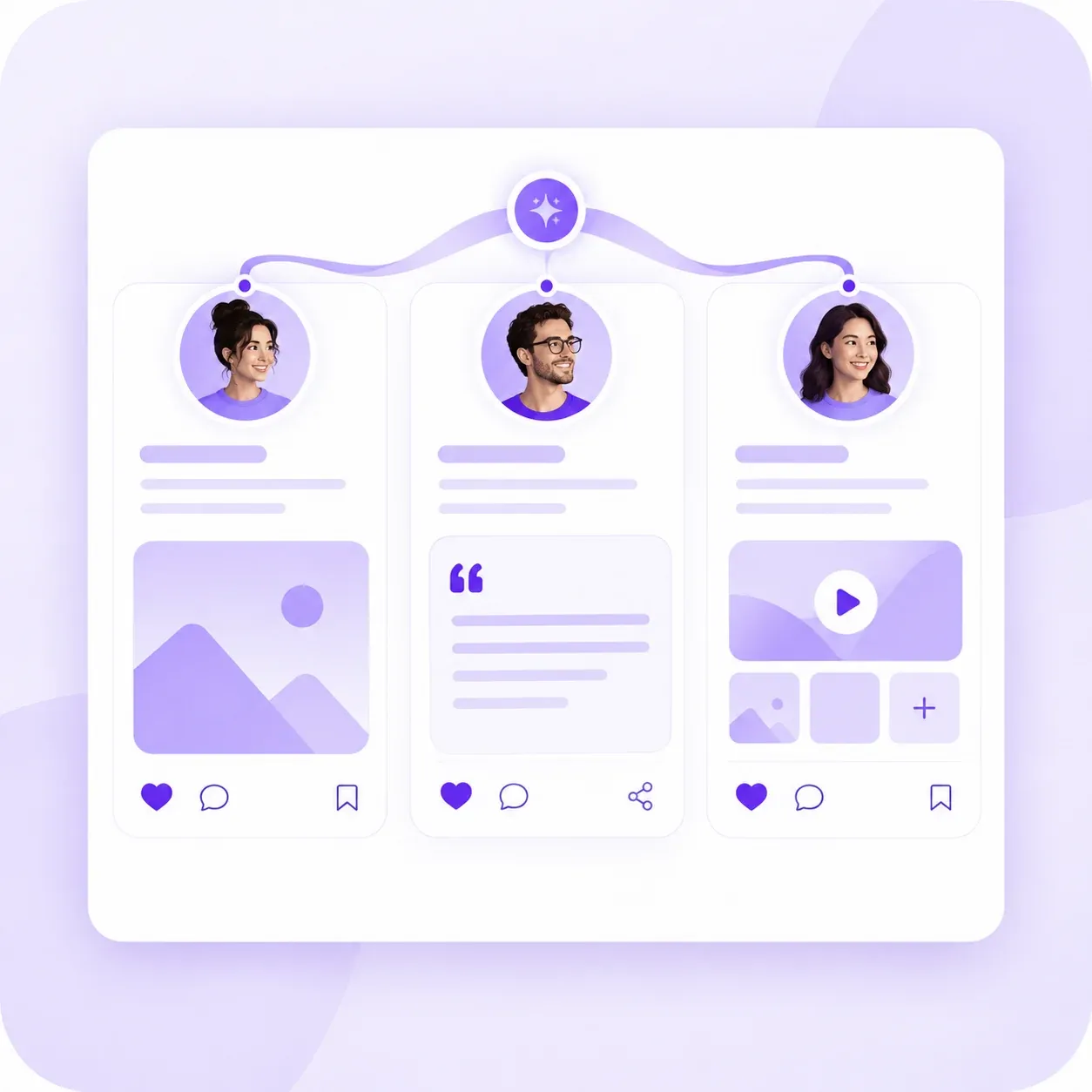 Different employee voices aligned with shared brand guidelines