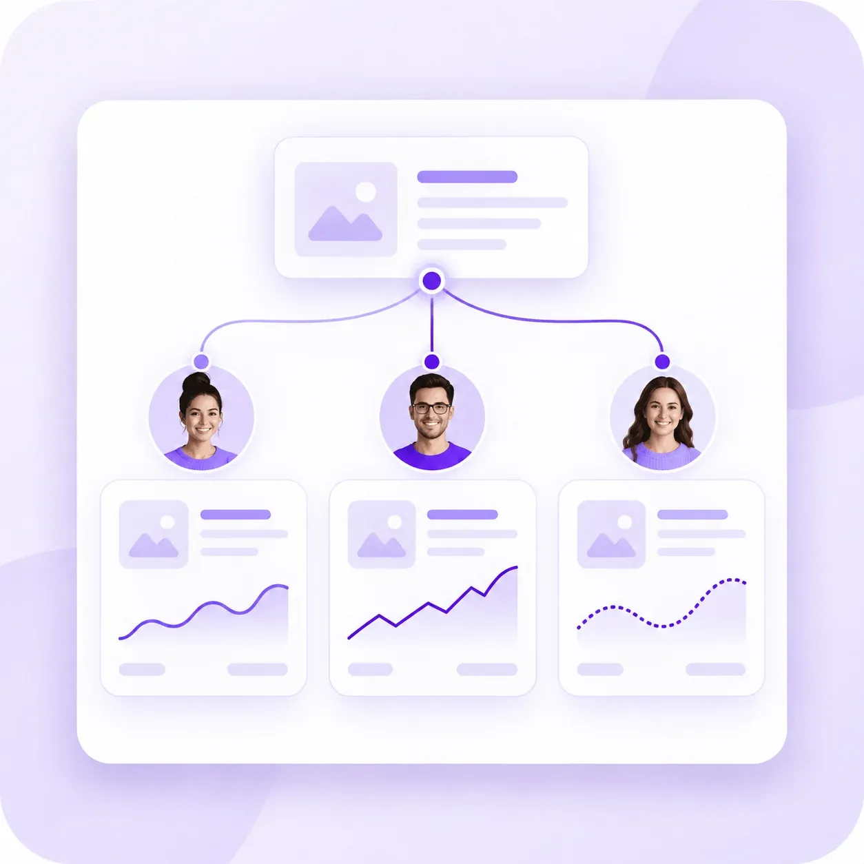 A shared story becomes distinct drafts for different people