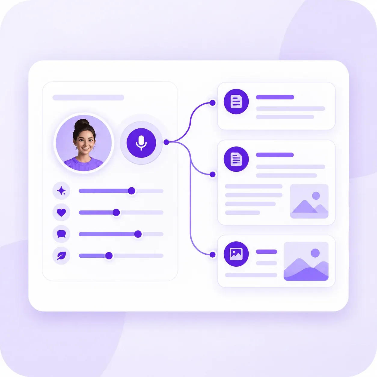 Individual and company voice settings applied across post formats